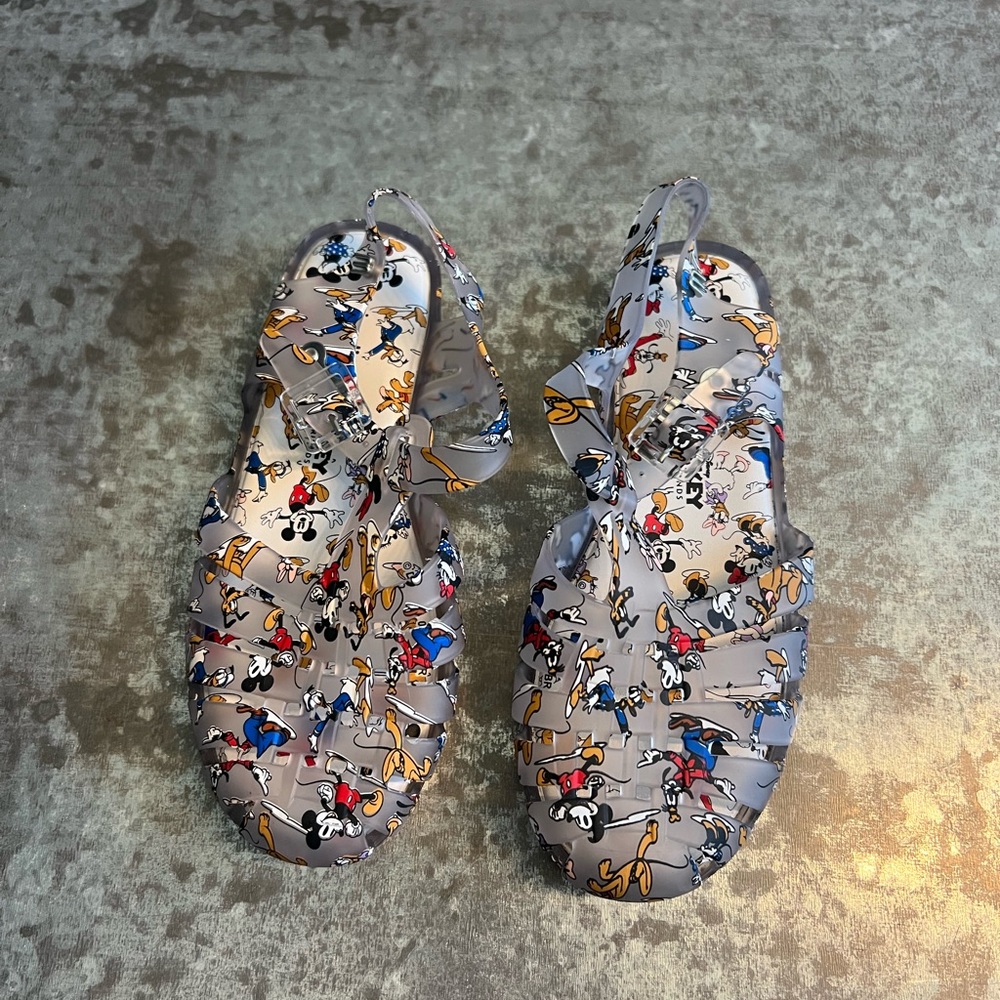 Mini Melissa Girls Mickey And Friends Jelly Sandals Clear Size 1